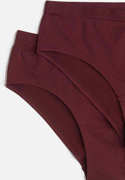 H&M - 2-pack seamless hipster briefs - burgundy