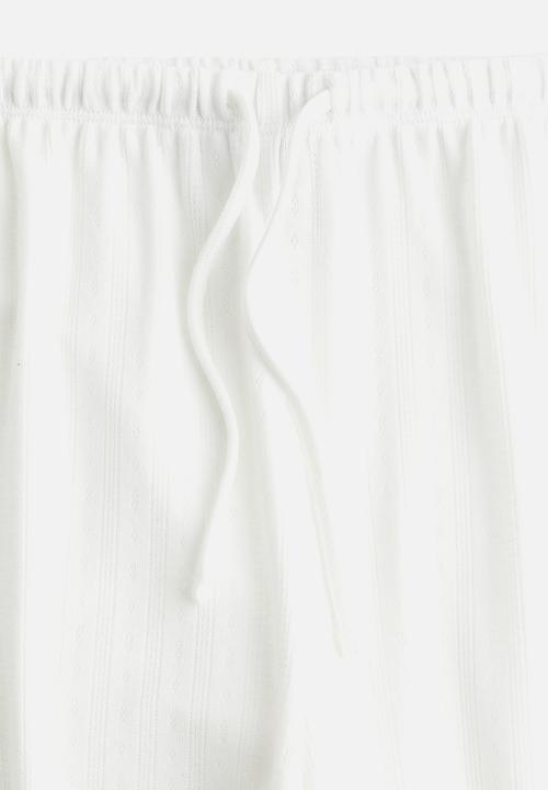 H&M - Wide drawstring trousers - white