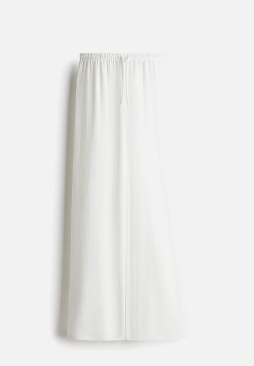 H&M - Wide drawstring trousers - white