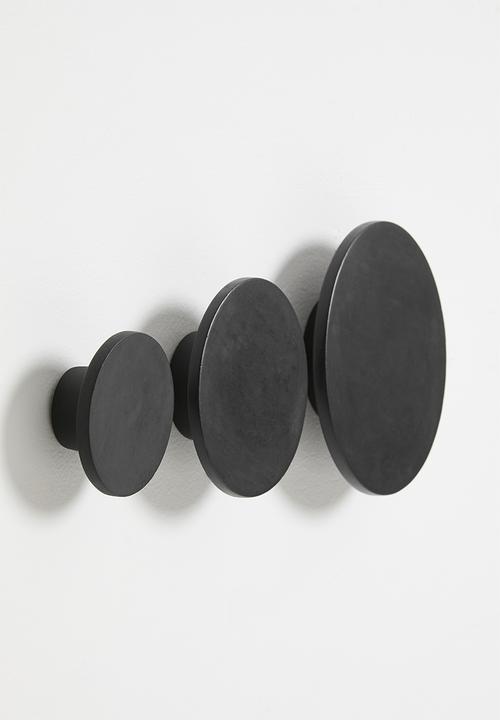 Sixth Floor - Dot Hook Set Of 3 - black