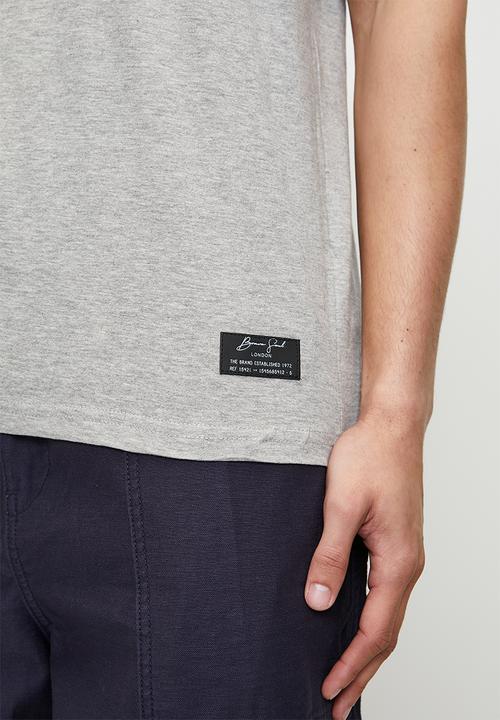 Brave Soul - Ramen Print T-Shirts - Light Grey Marl