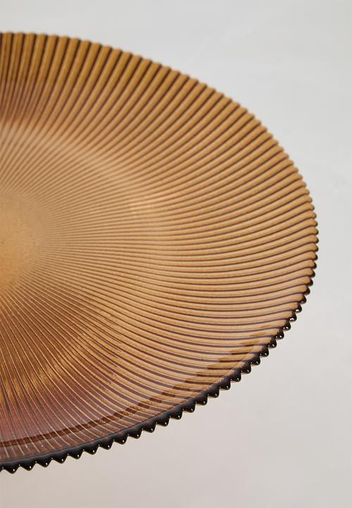 Excellent Houseware - Keke glass cake stand - Amber