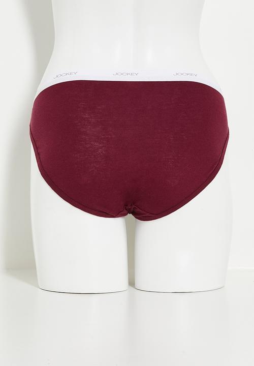 Jockey - 6 pk value plain bikini - grisalle / purple potion / musk / cappucinoliquid blue / mosiac