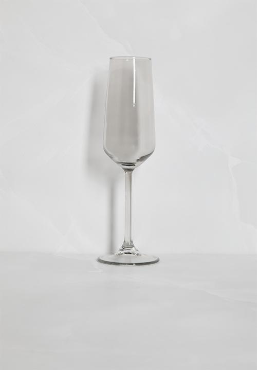 Excellent Houseware - Smoke champagne glass set of 2 - grey