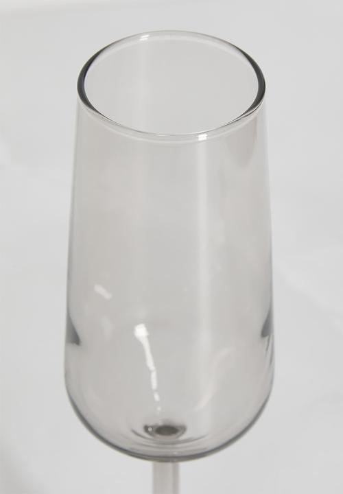 Excellent Houseware - Smoke champagne glass set of 2 - grey