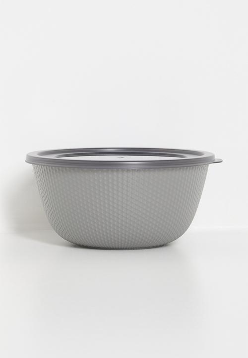 Excellent Houseware - Embossed nested food storage - grey