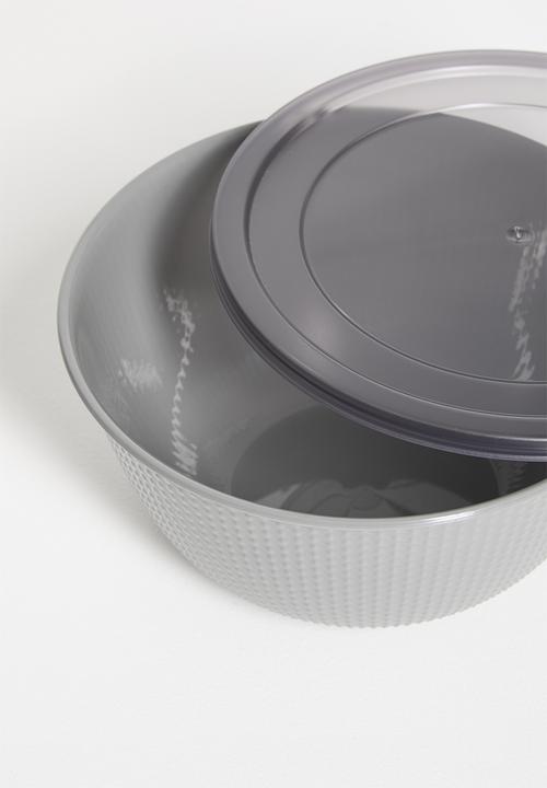 Excellent Houseware - Embossed nested food storage - grey
