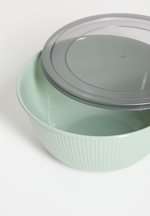 Excellent Houseware - Embossed nested food storage - green