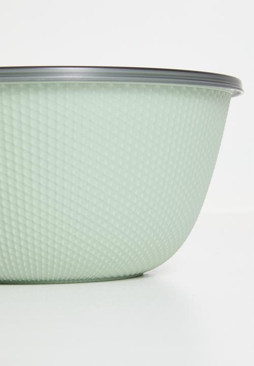 Excellent Houseware - Embossed nested food storage - green