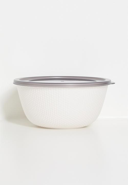 Excellent Houseware - Embossed nested food storage - cream