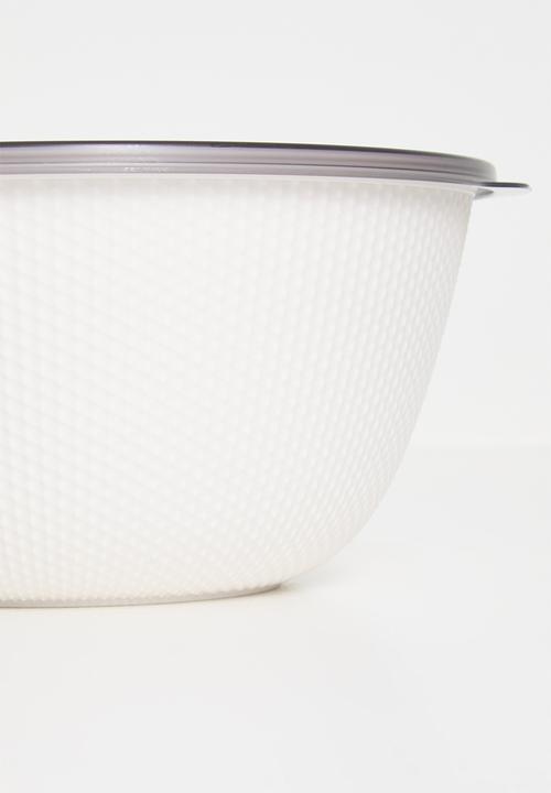 Excellent Houseware - Embossed nested food storage - cream