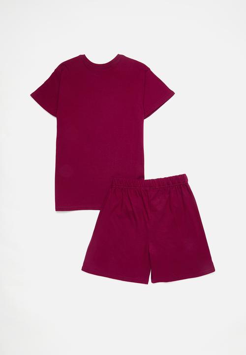 Pop Candy - Pj set with placement print - maroon/nap collective