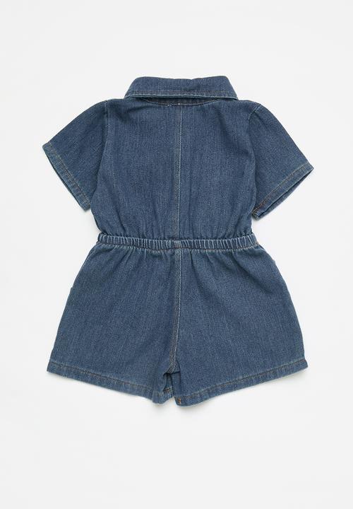 Pop Candy - Denim playsuit - blue