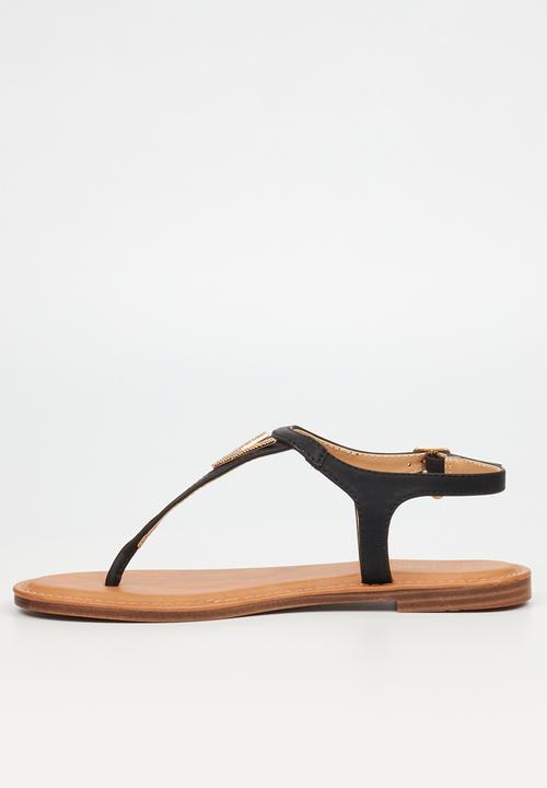 Miss Black - Basil 3 t-bar flat sandal - black