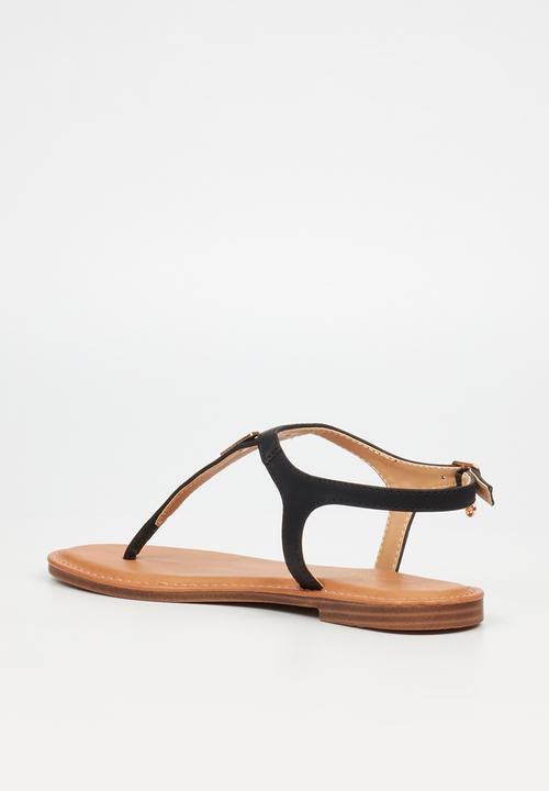 Miss Black - Basil 3 t-bar flat sandal - black