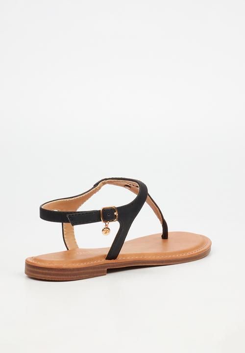 Miss Black - Basil 3 t-bar flat sandal - black