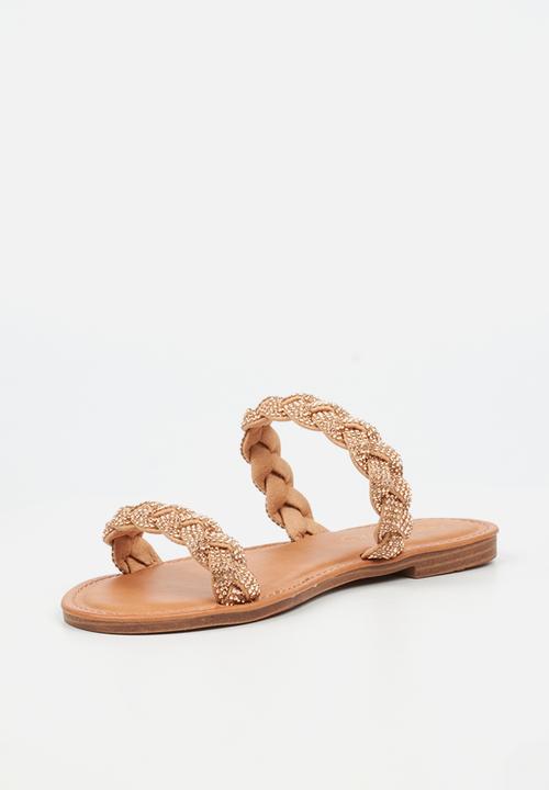Miss Black - Basil 4 braided sandal - rose gold