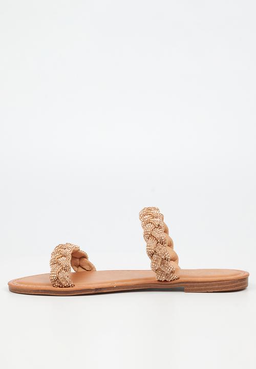 Miss Black - Basil 4 braided sandal - rose gold