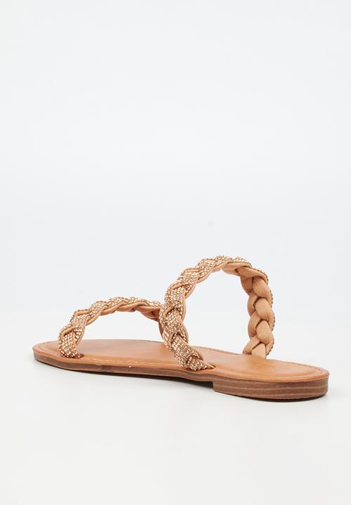 Miss Black - Basil 4 braided sandal - rose gold
