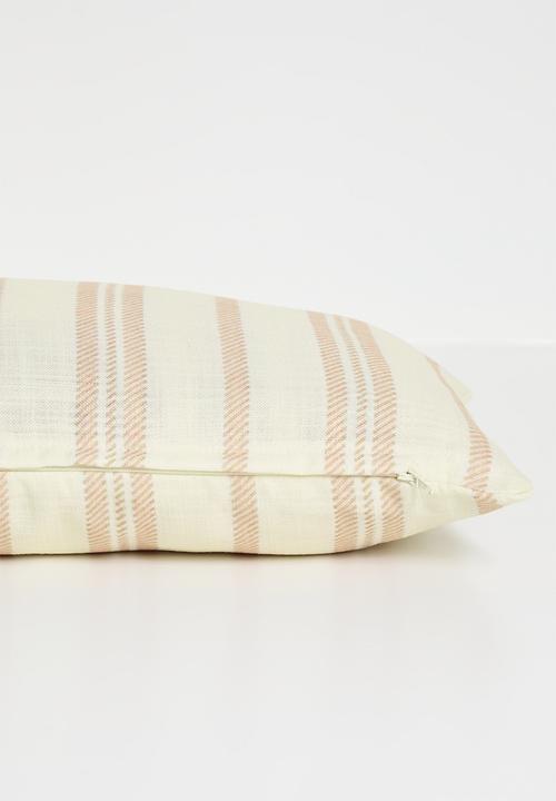 Sixth Floor - Ticking Printed Cushion Cover - Blush