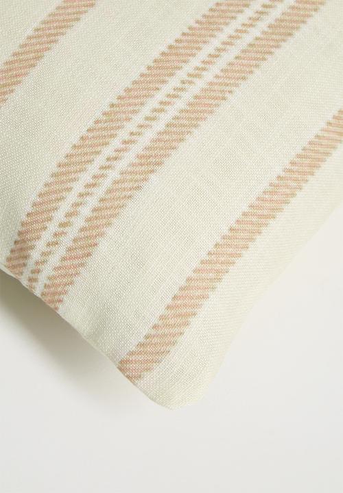 Sixth Floor - Ticking Printed Cushion Cover - Blush