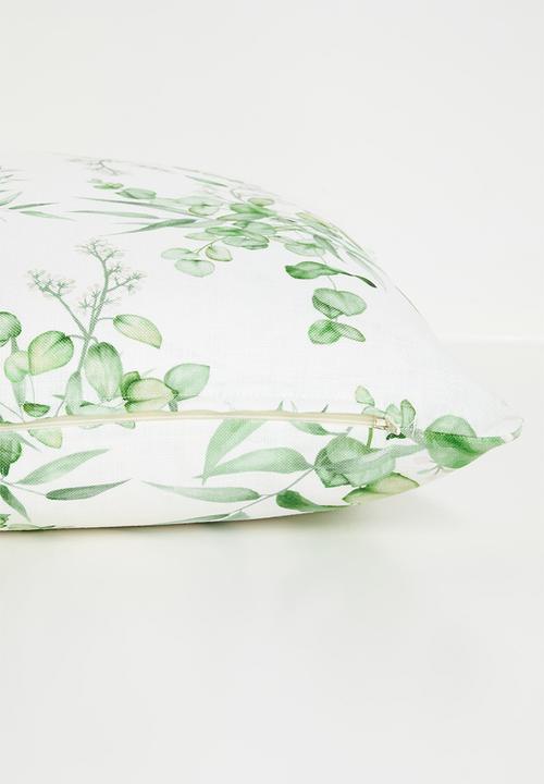 Sixth Floor - Eucalyptus Printed Cushion Cover - Green
