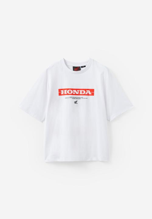 Cotton On - Cropped fit honda x jt racing T-shirt -lcn hon white / honda 