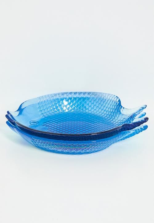 Excellent Houseware - Fish bowl set of 2 - blue