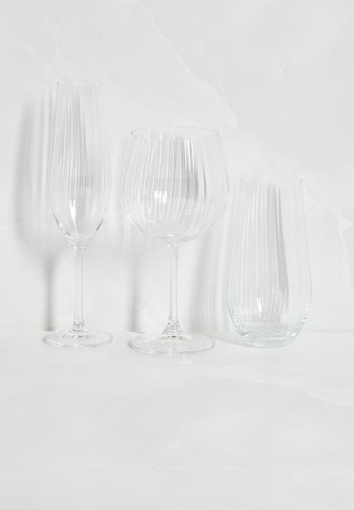 Excellent Houseware - Crystaline champagne glass set of 4 - Clear