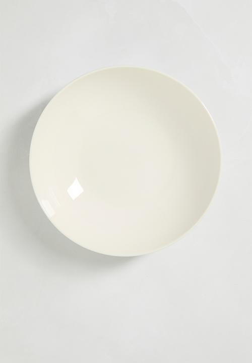 Excellent Houseware - Embossed porcelain pasta bowl set of 4 - white