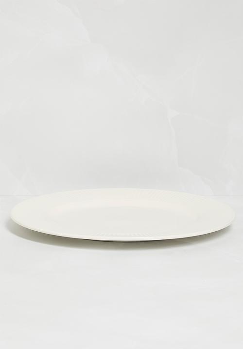 Excellent Houseware - Embossed porcelain plate set of 4 - white