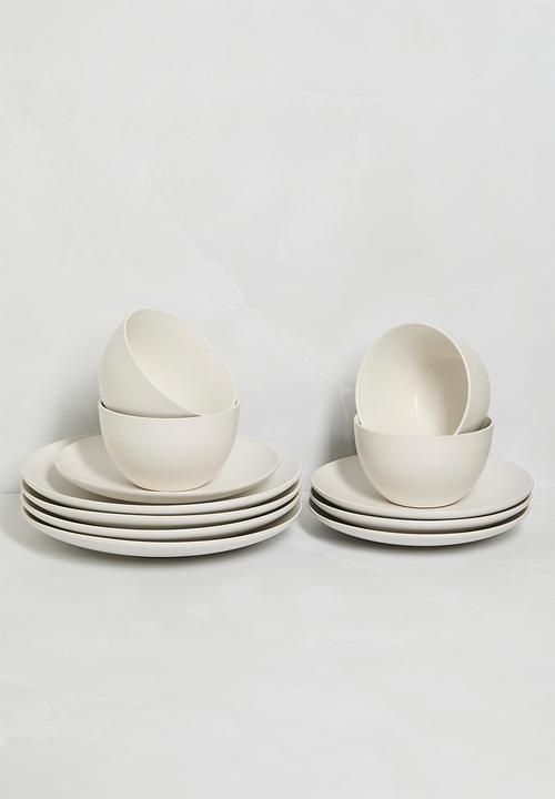 Excellent Houseware - Billy dinner plate set of 4 - white