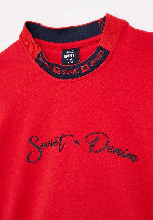 SOVIET - Boys crew neck tee - red