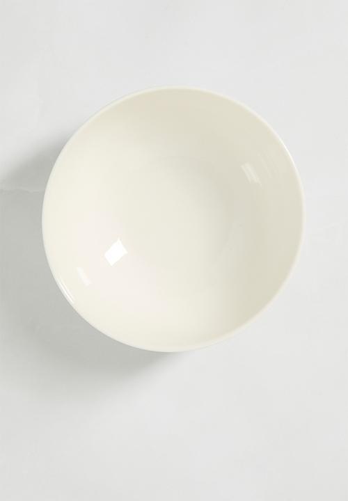 Excellent Houseware - Embossed porcelain cereal bowl set of 4 - white