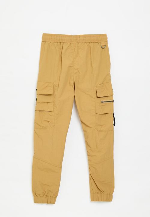 SOVIET - Boys fashion cargo nylon pants - new khaki