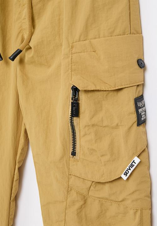 SOVIET - Boys fashion cargo nylon pants - new khaki