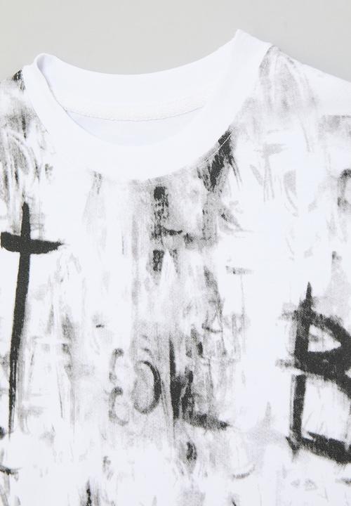 Pop Candy - Abstract print tee - white/black