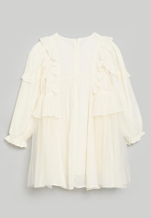Pop Candy - Frilly boho dress - ivory