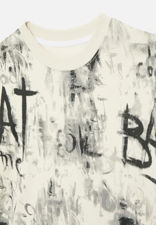 Pop Candy - Abstract print tee - cornsilk white