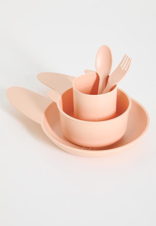 H&S - Bunny dinnerware set - coral