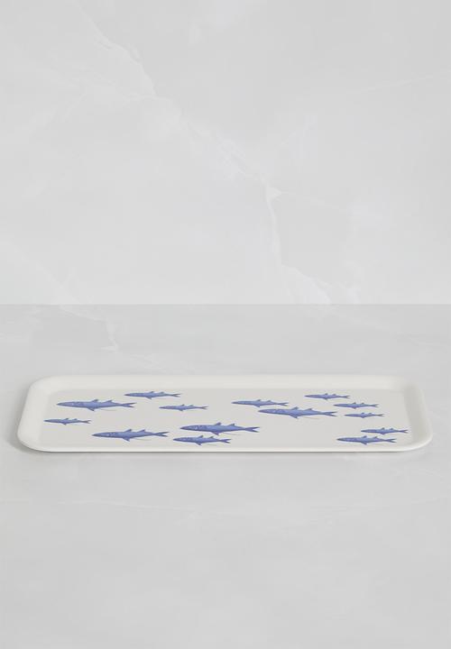 H&S - Nautic fish tray - blue & white 