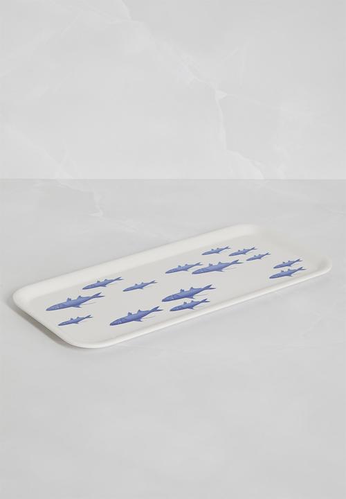 H&S - Nautic fish tray - blue & white 