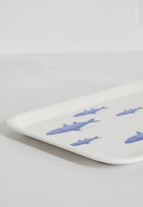 H&S - Nautic fish tray - blue & white 