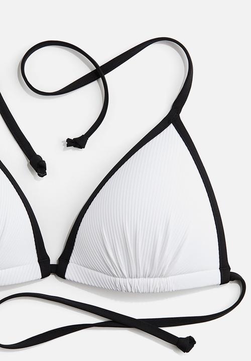 H&M - Push-up triangle bikini top - white & black