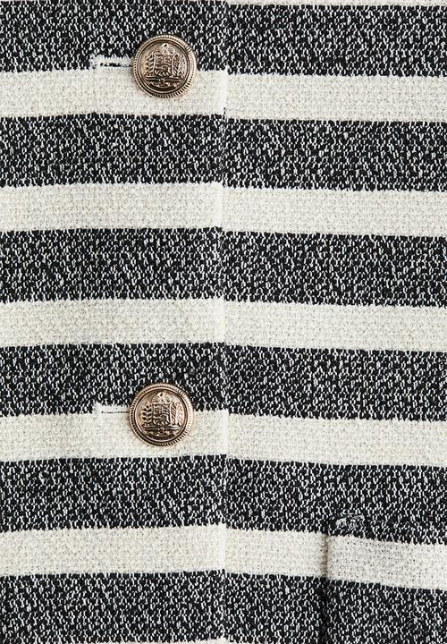 H&M - Short-sleeved jacket - navy blue striped