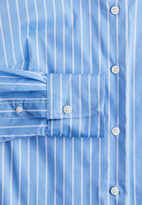 H&M - Cotton-blend shirt - light blue striped
