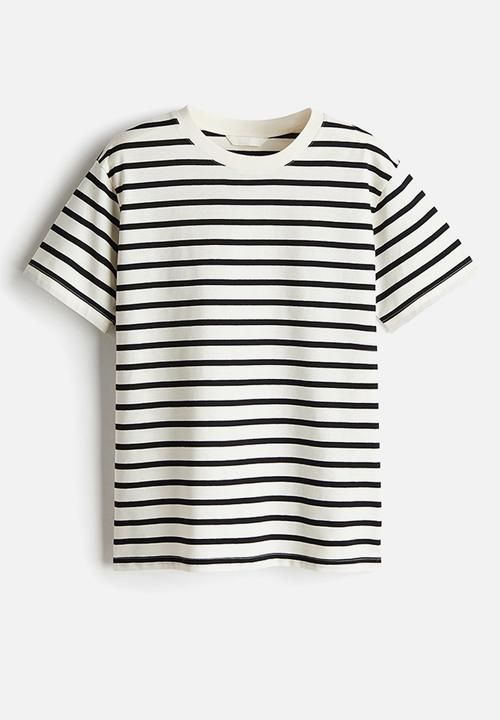 H&M - Cotton t-shirt - cream striped 