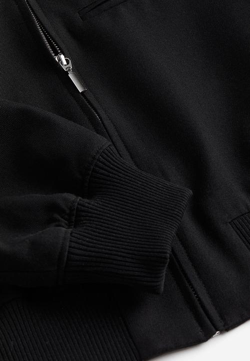 H&M - Cropped bomber jacket - black