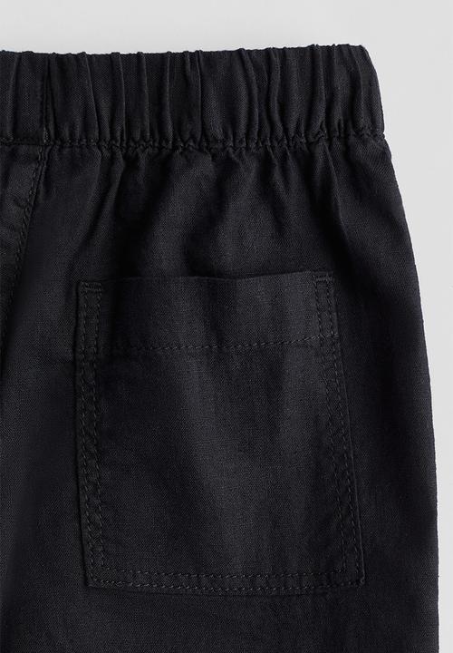 H&M - Linen-blend trousers - black