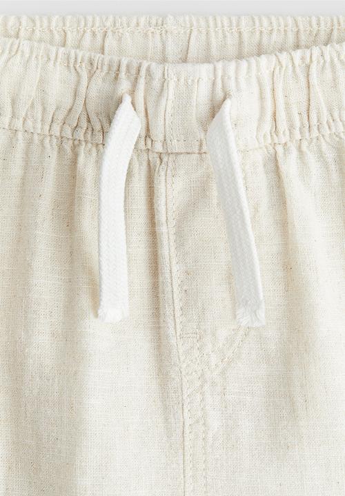 H&M - Linen-blend joggers - cream